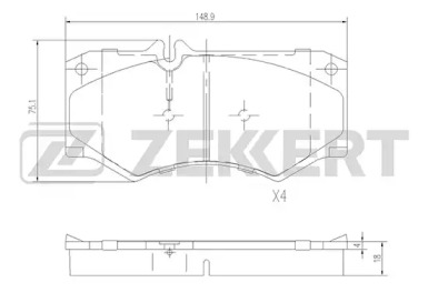 Комплект тормозных колодок ZEKKERT BS-1151