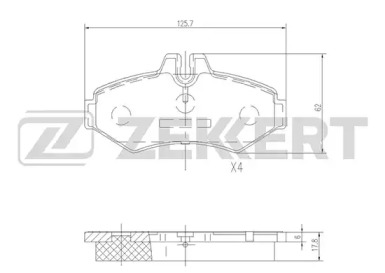 Комплект тормозных колодок ZEKKERT BS-1158