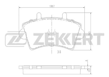 Комплект тормозных колодок ZEKKERT BS-1161