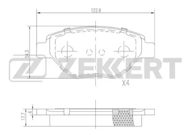 Комплект тормозных колодок ZEKKERT BS-1166