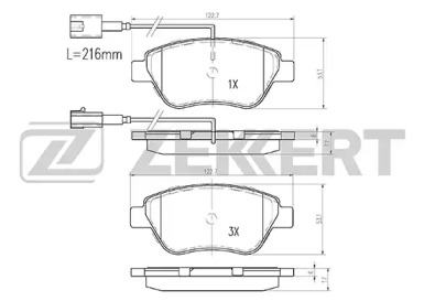 Комплект тормозных колодок ZEKKERT BS-1167