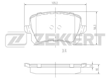 Комплект тормозных колодок ZEKKERT BS-1168