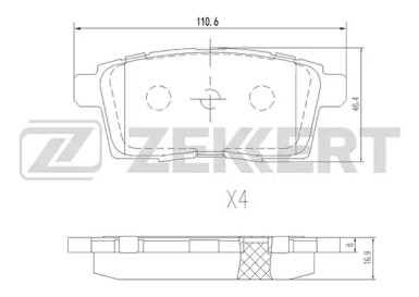 Комплект тормозных колодок ZEKKERT BS-1229