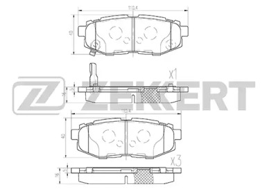 Комплект тормозных колодок ZEKKERT BS-1247