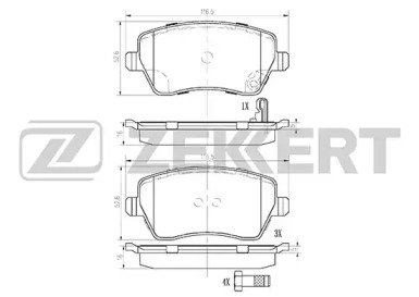 Комплект тормозных колодок ZEKKERT BS-1248