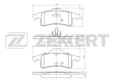 Комплект тормозных колодок ZEKKERT BS-1277