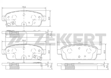 Комплект тормозных колодок ZEKKERT BS-1302