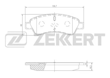 Комплект тормозных колодок, дисковый тормоз ZEKKERT BS-1434