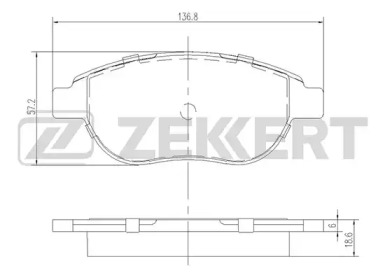 Комплект тормозных колодок, дисковый тормоз ZEKKERT BS-1447