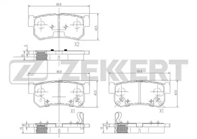 Комплект тормозных колодок ZEKKERT BS-1496