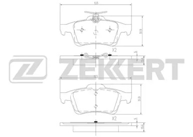 Комплект тормозных колодок ZEKKERT BS-1600