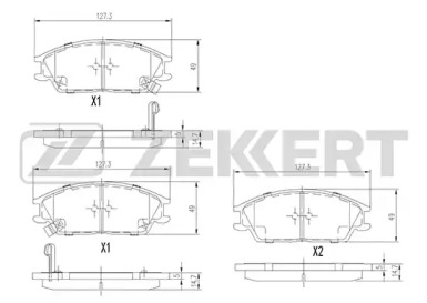 Комплект тормозных колодок, дисковый тормоз ZEKKERT BS-1705