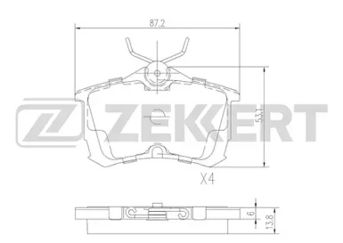 Комплект тормозных колодок ZEKKERT BS-1736