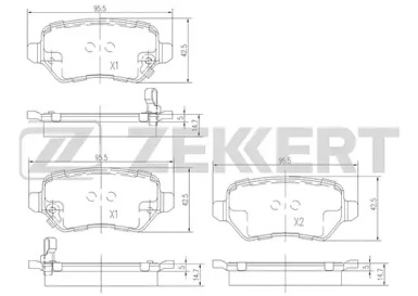 Комплект тормозных колодок, дисковый тормоз ZEKKERT BS-1761