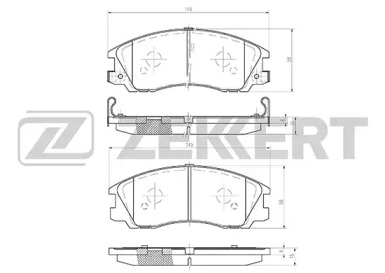 Комплект тормозных колодок, дисковый тормоз ZEKKERT BS-1808