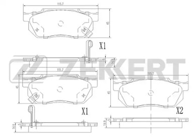 Комплект тормозных колодок ZEKKERT BS-1860