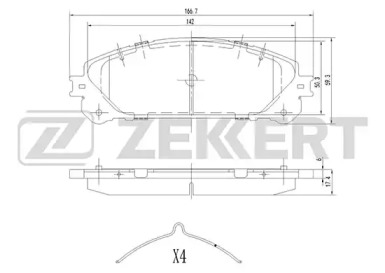 Комплект тормозных колодок ZEKKERT BS-1872