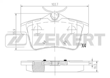 Комплект тормозных колодок ZEKKERT BS-1944