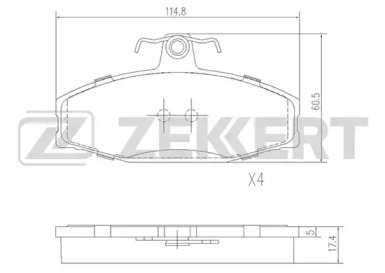 Комплект тормозных колодок ZEKKERT BS-2072