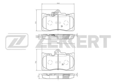 Комплект тормозных колодок ZEKKERT BS-2082