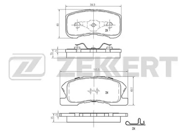 Комплект тормозных колодок ZEKKERT BS-2103