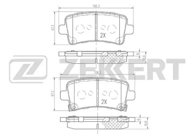 Комплект тормозных колодок ZEKKERT BS-2112