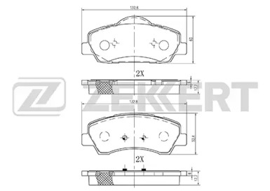 Комплект тормозных колодок ZEKKERT BS-2125