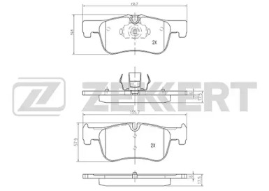 Комплект тормозных колодок ZEKKERT BS-2146