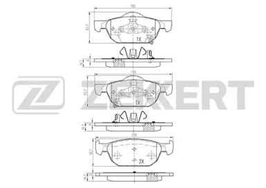 Комплект тормозных колодок ZEKKERT BS-2172