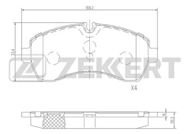 Комплект тормозных колодок ZEKKERT BS-2184