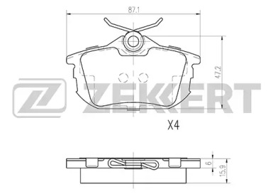 Комплект тормозных колодок ZEKKERT BS-2226