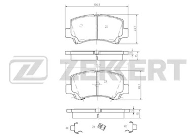 Комплект тормозных колодок ZEKKERT BS-2436