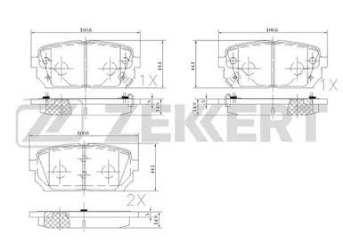 Комплект тормозных колодок ZEKKERT BS-2443