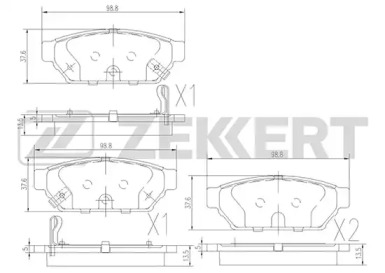 Комплект тормозных колодок ZEKKERT BS-2535