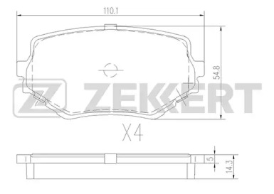 Комплект тормозных колодок ZEKKERT BS-2612