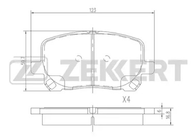 Комплект тормозных колодок ZEKKERT BS-2704