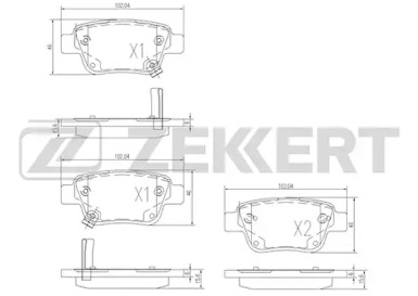 Комплект тормозных колодок ZEKKERT BS-2712