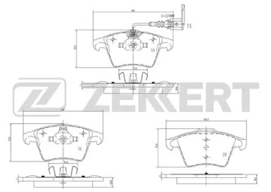 Комплект тормозных колодок, дисковый тормоз ZEKKERT BS-2797