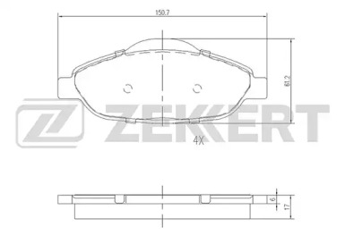 Комплект тормозных колодок ZEKKERT BS-2825