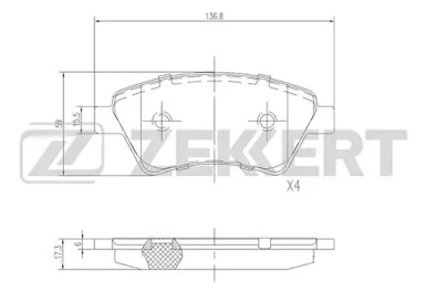 Комплект тормозных колодок ZEKKERT BS-2826