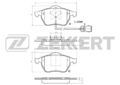 Комплект тормозных колодок ZEKKERT BS-2831