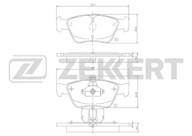 Комплект тормозных колодок ZEKKERT BS-2833