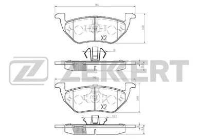 Комплект тормозных колодок ZEKKERT BS-2848