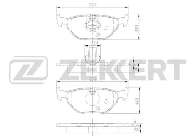 Комплект тормозных колодок, дисковый тормоз ZEKKERT BS-2850