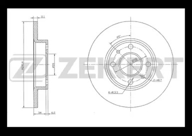 Тормозной диск ZEKKERT BS-5007