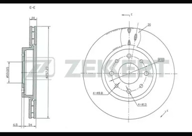 Тормозной диск ZEKKERT BS-5008