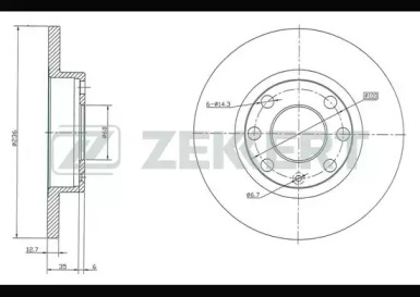 Тормозной диск ZEKKERT BS-5033