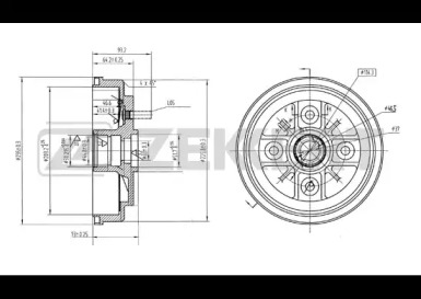 Тормозный барабан ZEKKERT BS-5112