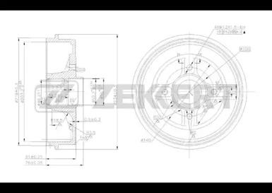 Тормозный барабан ZEKKERT BS-5124