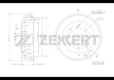 Тормозный барабан ZEKKERT BS-5154